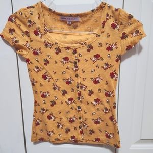 Stretchy Floral Pattern Tee